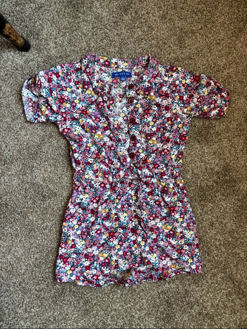 Floral Pink Girls' One-Piece Romper - Unknown Brand